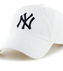 White Embroidered Baseball Cap with Adjustable Strap for Men and Women