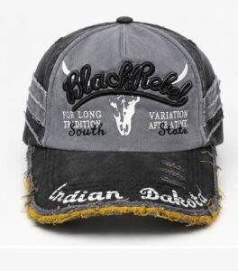 The VitalOra Vintage Distressed Embroidered Baseball Cap Front View