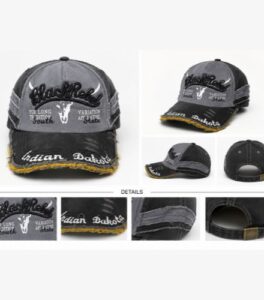 The VitalOra Vintage Distressed Embroidered Baseball Cap Front View
