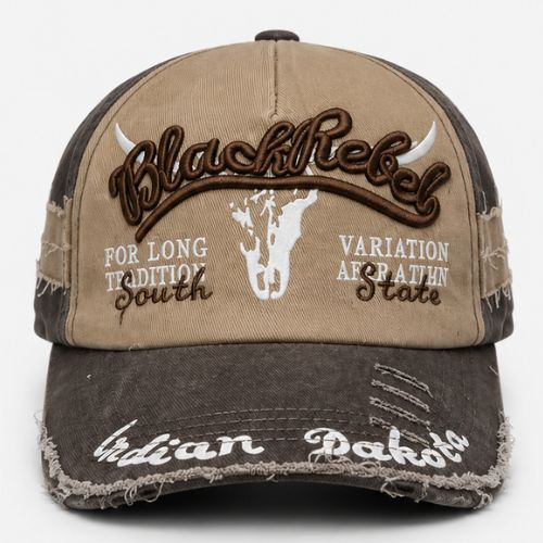 Premium Vintage Distressed Adjustable Baseball Cap in Khaki Brown