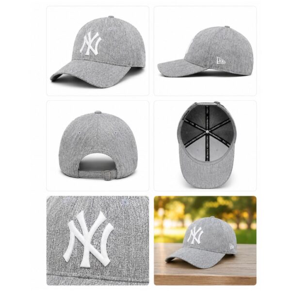 Grey Baseball Cap for Men and Women Adjustable Cotton Casual Cap